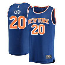 Load image into Gallery viewer, 20-Kevin Knox New York Knicks Fanatics Branded 2018 NBA Draft First Round Pick Fast  Jersey Blue – Icon Edition