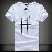 Load image into Gallery viewer, SWENEARO 2019 Simple creative design line cross Print cotton T Shirts