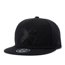 Load image into Gallery viewer, Snapback Cap 3D X Embroidery Mens Flat Brim Baseball Cap
