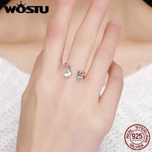Load image into Gallery viewer, WOSTU Authentic 925 Sterling Silver Easter Bunny Adjustable Finger Rings