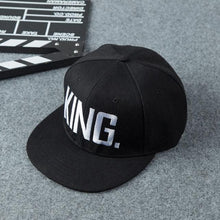 Load image into Gallery viewer, KING QUEEN Baseball Cap Snapback Black Couple Lover