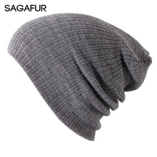 Load image into Gallery viewer, Soft Knitted Hat Female Men Cap Women's Cotton Beanies