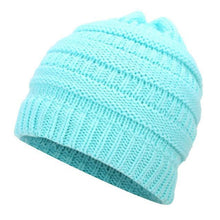 Load image into Gallery viewer, Ponytail Beanie Hat Women Winter Cap Soft Knit Crochet Hats