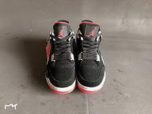 Load image into Gallery viewer, Air Jordan 4 Bred Retro Fire Red On Feet