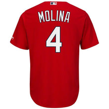 Load image into Gallery viewer, Yadier Molina St. Louis Cardinals Majestic Cool Base Player Jersey - Scarlet/White