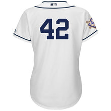 Load image into Gallery viewer, San Diego Padres Majestic Women's 2019 Jackie Robinson Day Official Cool Base Jersey – White