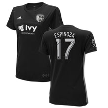Load image into Gallery viewer, Roger Espinoza Sporting Kansas City Women's 2018 Secondary Player Jersey – Black