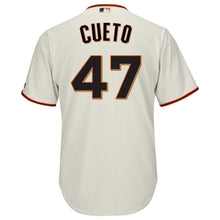 Load image into Gallery viewer, Johnny Cueto San Francisco Giants Majestic Cool Base Player Jersey - Cream